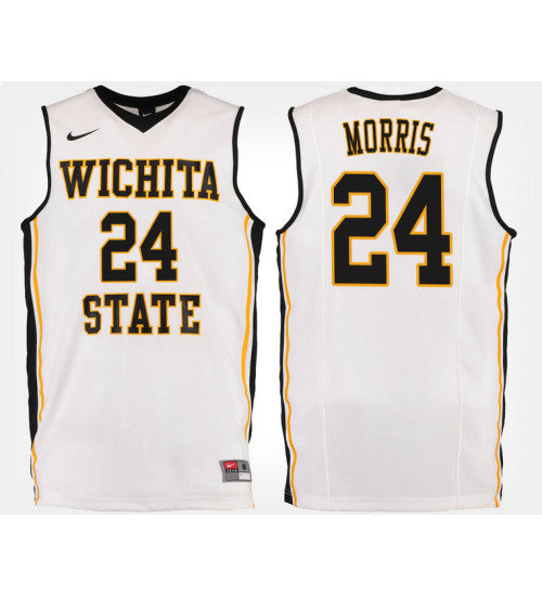 Wichita State Shockers 24 Shaquille Morris White Road College Basketball Jersey | Stitched Jersey RTJS 5942