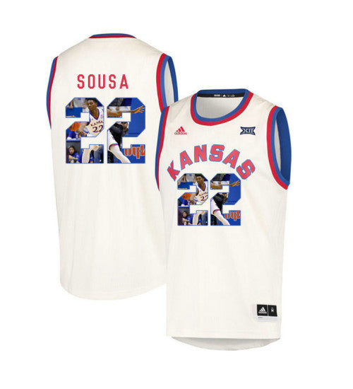 Kansas Jayhawks 22 Silvio De Sousa College Basketball Jersey Cream 2033 stitched retro jersey