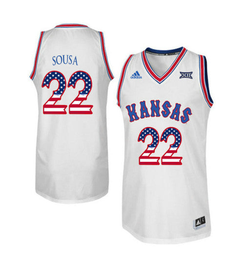 Kansas Jayhawks 22 Silvio De Sousa College Basketball Jersey White 2039 stitched retro jersey