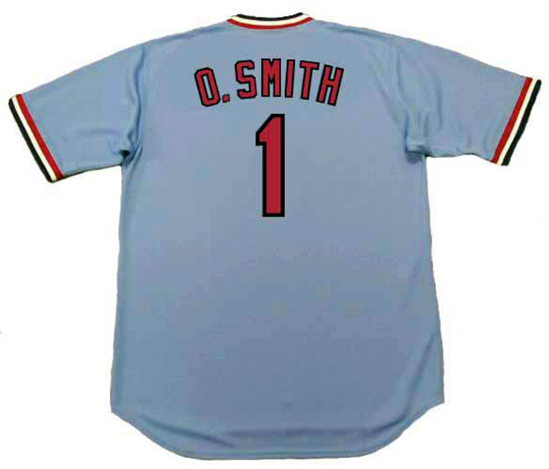 Ozzie Smith St Louis Cardinals 1982 Away Throwback Baseball Jersey jersey front view
