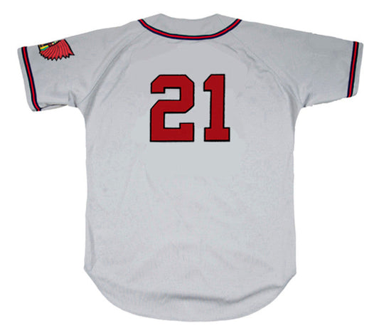 Warren Spahn Milwaukee Braves 1955 Away Throwback Baseball Jersey jersey front view
