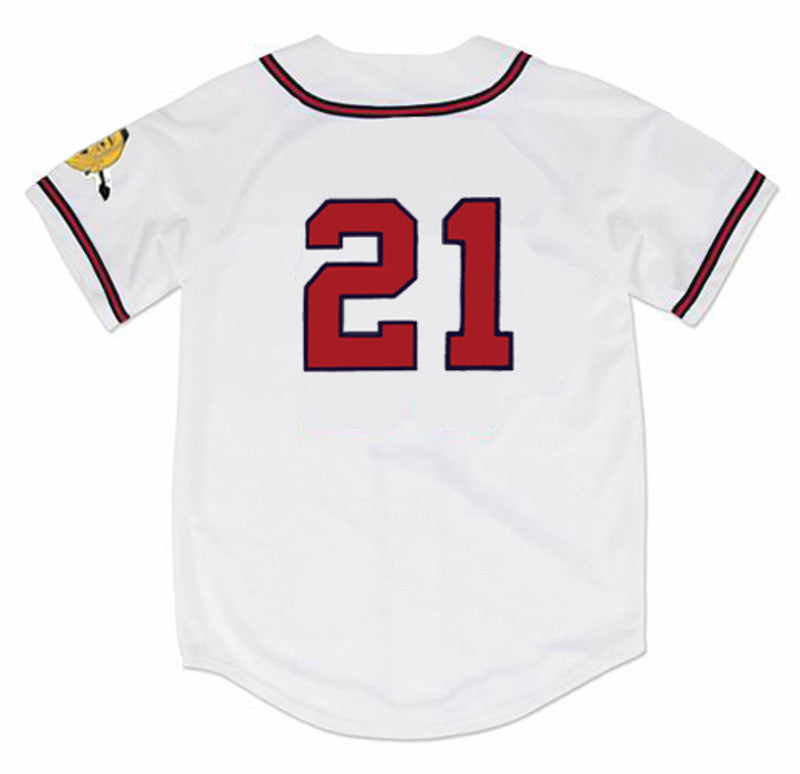 Warren Spahn Milwaukee Braves 1957 Home Throwback Baseball Jersey jersey front view