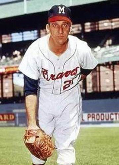 Warren Spahn Milwaukee Braves 1960S Cooperstown Baseball Stitched Jersey jersey front view