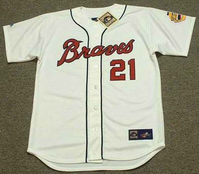 Warren Spahn Milwaukee Braves 1960S Cooperstown Baseball Stitched Jersey jersey front view