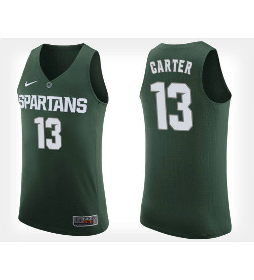 Michigan State Spartans 13 Ben Carter Green Home College Basketball Jersey | Stitched Jersey RTJS 8855