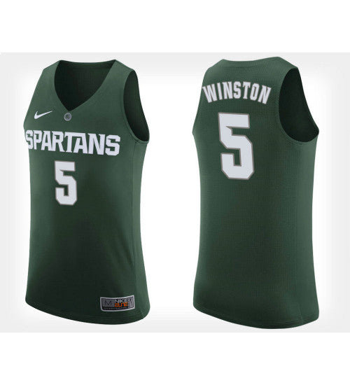 Michigan State Spartans 5 Cassius Winston Green Home College Basketball Jersey | Stitched Jersey RTJS 8723