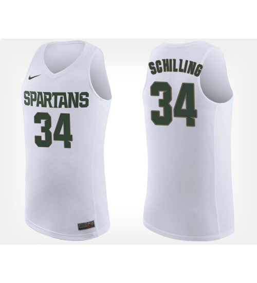 Michigan State Spartans #34 Gavin Schilling White Road College Basketball Jersey stitched college jersey