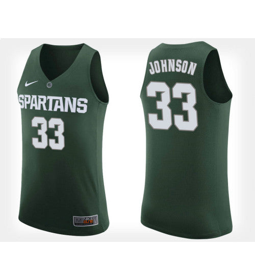 Michigan State Spartans #33 Magic Johnson Green Home College Basketball Jersey stitched college jersey