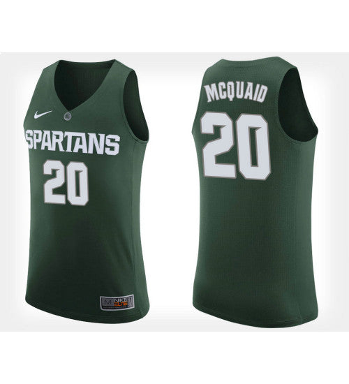Michigan State Spartans #20 Matt Mcquaid Green Home College Basketball Jersey stitched college jersey