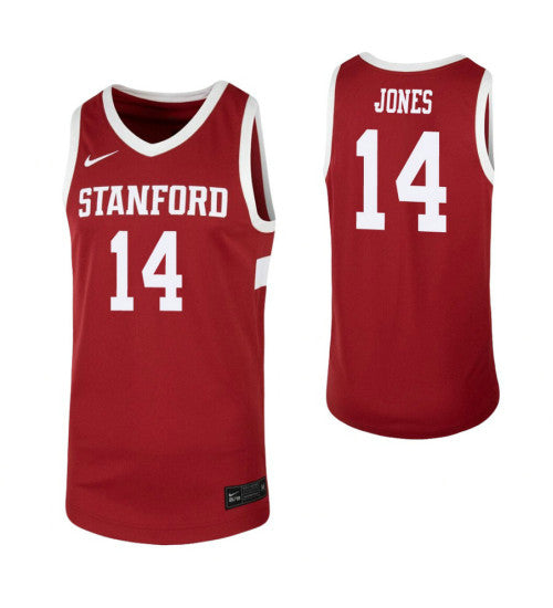 Spencer Jones Stanford Cardinal stitched throwback college basketball jersey