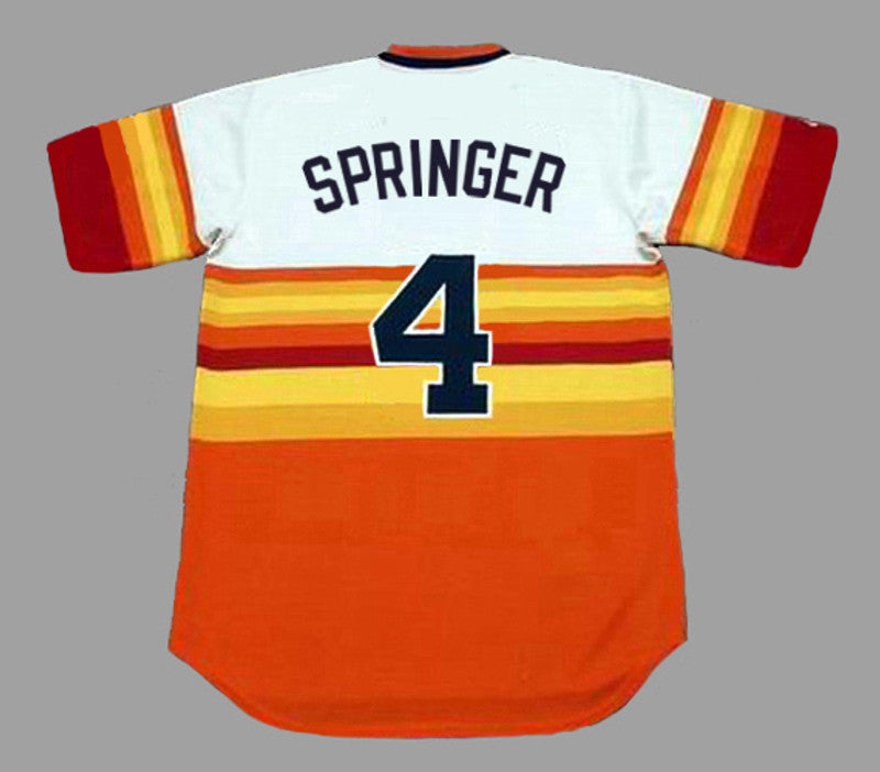 Houston Astros George Springer 1980s MLB jersey front view