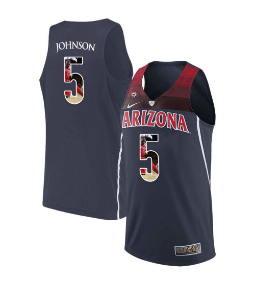 Arizona Wildcats 5 Stanley Johnson College Basketball Jersey Navy stitched basketball jersey for game day fanwear