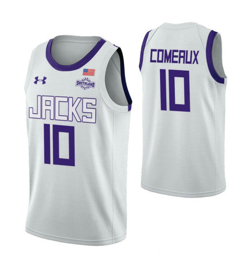John Comeaux Stephen F Austin Lumberjacks #10 White stitched throwback college basketball jersey