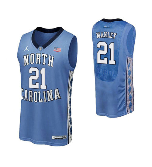 North Carolina Tar Heels #21 Sterling Manley Performace College Basketball Jersey Royal stitched college jersey