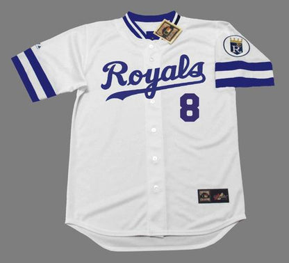 JS KCR 1985 Cooperstown Home Baseball Stitched Jersey, Vintage Baseball Jersey, Retro Sewn Jersey
