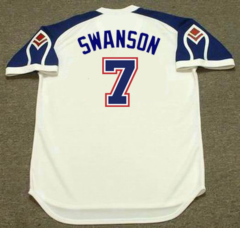 Atlanta Braves Dansby Swanson 1970s MLB jersey front view