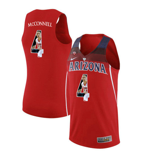 Arizona Wildcats 4 Tj Mcconnell College Basketball Jersey Red | Stitched Jersey RTJS 5544
