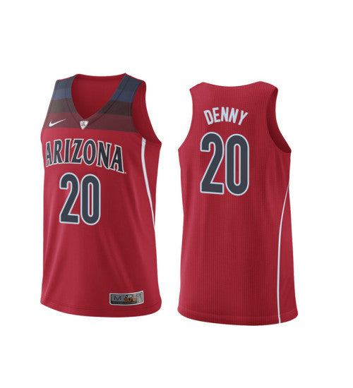 Arizona Wildcats 20 Talbott Denny College Basketball Jersey Red | Stitched Jersey RTJS 5598