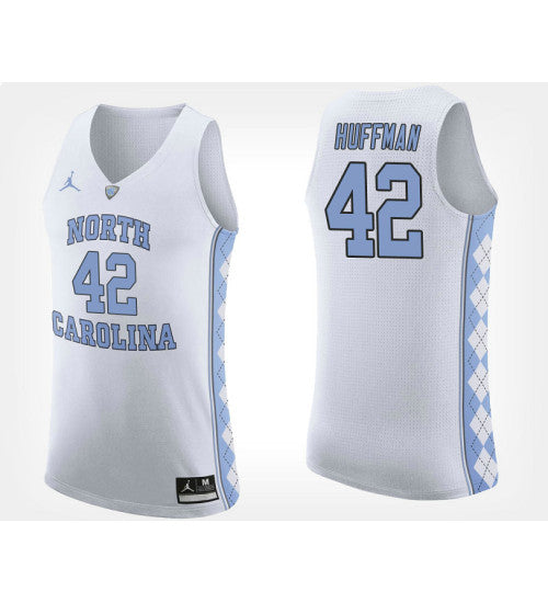 North Carolina Tar Heels #42 On Huffman White Road College Basketball Jersey stitched college jersey