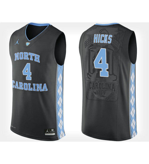 North Carolina Tar Heels #4 Isaiah Hicks Black Alternate College Basketball Jersey stitched college jersey