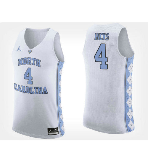 North Carolina Tar Heels 4 Isaiah Hicks White Road College Basketball Jersey | Stitched Jersey RTJS 8016