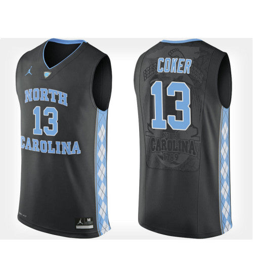 North Carolina Tar Heels 13 Kanler Coker Black Alternate College Basketball Jersey | Stitched Jersey RTJS 8124