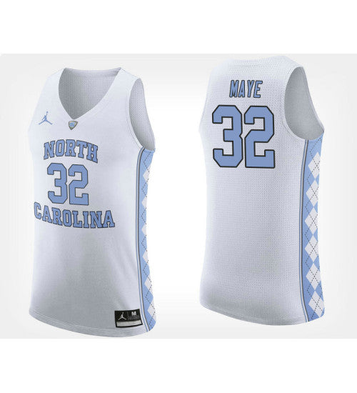 North Carolina Tar Heels 32 Luke Maye White Road College Basketball Jersey | Stitched Jersey RTJS 8031