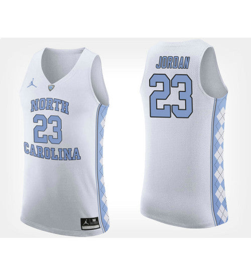 North Carolina Tar Heels #23 Michael Jordan White Road College Basketball Jersey stitched college jersey
