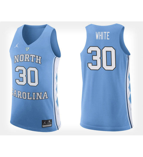 North Carolina Tar Heels #30 Stilman White Light Blue Home College Basketball Jersey stitched college jersey