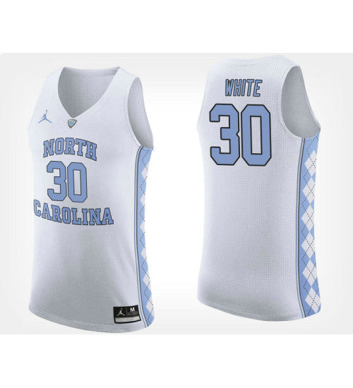 North Carolina Tar Heels #30 Stilman White White Road College Basketball Jersey stitched college jersey