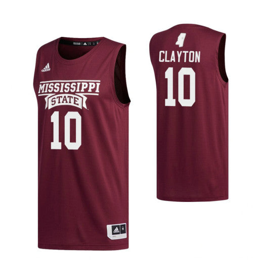 Mississippi State Bulldogs #10 Tate Clayton College Basketball Jersey Maroon 9199 stitched college jersey