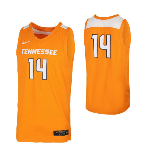 Tennessee Volunteers Tennessee #14 Orange stitched throwback college basketball jersey