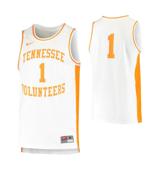 Tennessee Volunteers 1 Retro College Basketball Jersey White | Stitched Jersey RTJS 7006