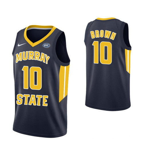 Murray State Racers #10 Tevin Brown College Basketball Jersey Navy stitched college jersey