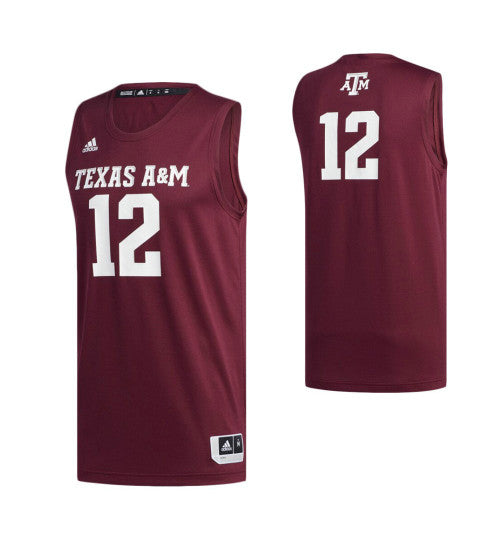 Texas Aampm Aggies Texas Aampm Aggies Jersey #12 Maroon stitched throwback college basketball jersey