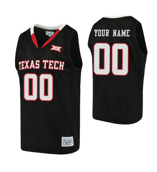 Texas Tech Red Raiders Custom Basketball Alumni Jersey Black | Stitched Jersey RTJS 6759