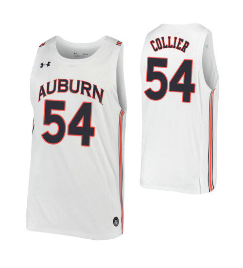 Auburn Tigers 54 Thomas Collier White College Basketball Jersey stitched basketball jersey for game day fanwear