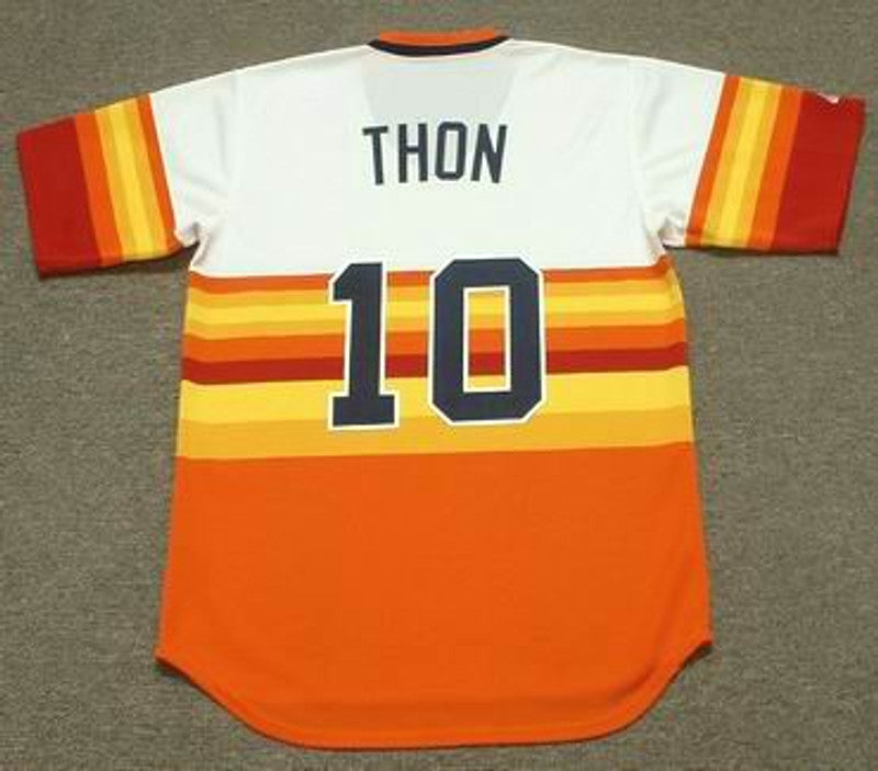 Houston Astros Dickie Thon 1980s Cooperstown MLB jersey front view