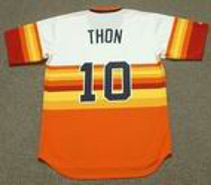 Houston Astros Dickie Thon 1980s Cooperstown MLB jersey front view