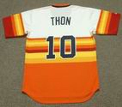 Houston Astros Dickie Thon 1980s Cooperstown MLB jersey front view