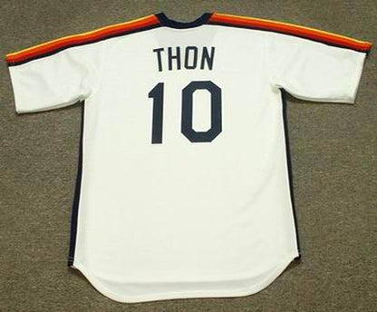 Houston Astros Dickie Thon Cooperstown MLB jersey front view