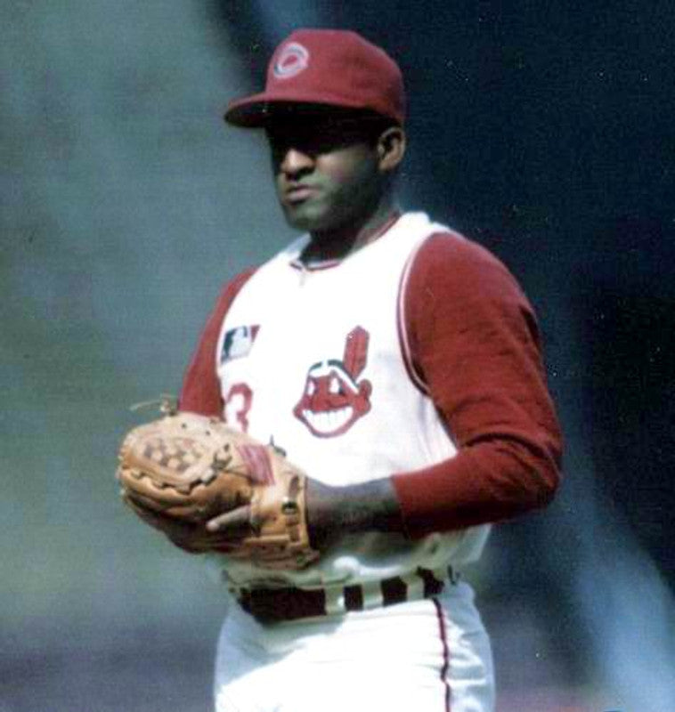 Cleveland Indians Cooperstown Name Number MLB jersey front view