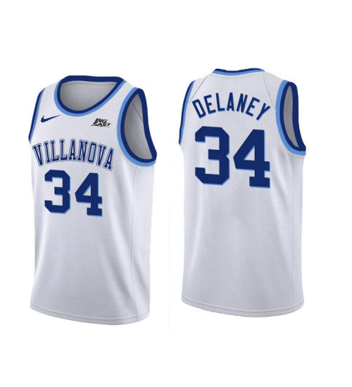 Villanova Wildcats Tim Delaney 11214 #34 White stitched throwback college basketball jersey