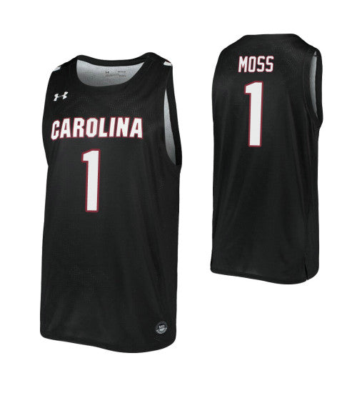 South Carolina Gamecocks Tj Moss #1 Black stitched throwback college basketball jersey