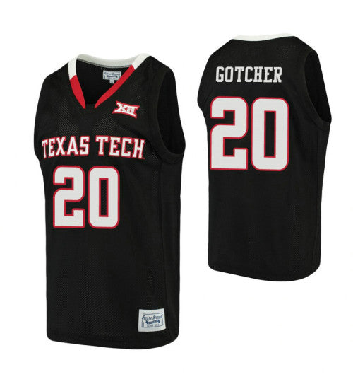 Gotcher Alumni Texas Tech Red Raiders Toddrick #20 Black stitched throwback college basketball jersey