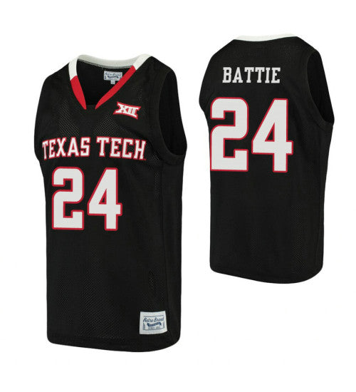 Tony Battie Texas Tech Red Raiders #24 Black stitched throwback college basketball jersey