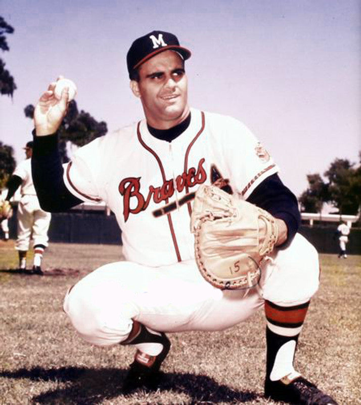 Joe Torre Milwaukee Braves 1962 Away Throwback Baseball Jersey jersey front view