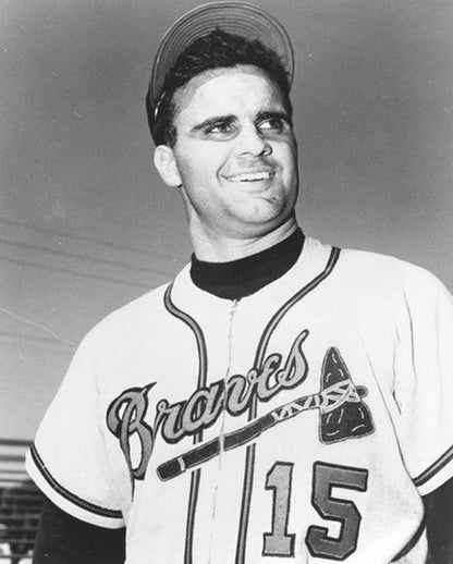 Joe Torre Milwaukee Braves 1962 Away Throwback Baseball Jersey jersey front view
