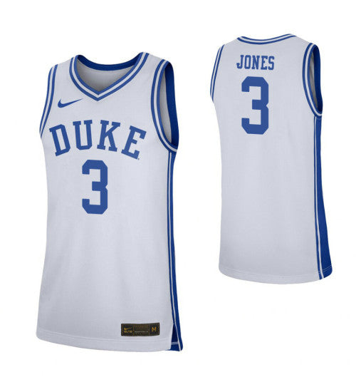 Duke Blue Devils 3 Tre Jones White College Basketball Jersey 7014 | Stitched Jersey RTJS 4734