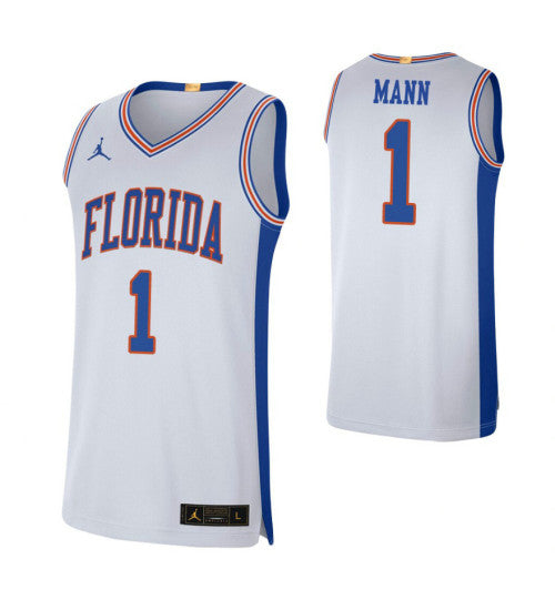 Florida Gators 1 Tre Mann White College Basketball Jersey stitched retro jersey